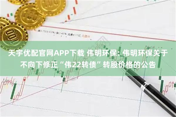 天宇优配官网APP下载 伟明环保: 伟明环保关于不向下修正“伟22转债”转股价格的公告