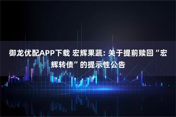 御龙优配APP下载 宏辉果蔬: 关于提前赎回“宏辉转债”的提示性公告