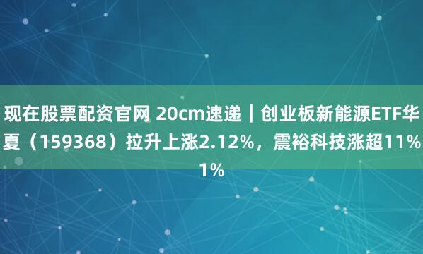 现在股票配资官网 20cm速递｜创业板新能源ETF华夏（159368）拉升上涨2.12%，震裕科技涨超11%