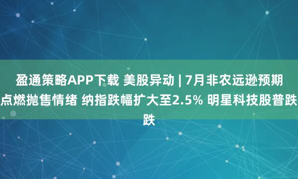 盈通策略APP下载 美股异动 | 7月非农远逊预期点燃抛售情绪 纳指跌幅扩大至2.5% 明星科技股普跌